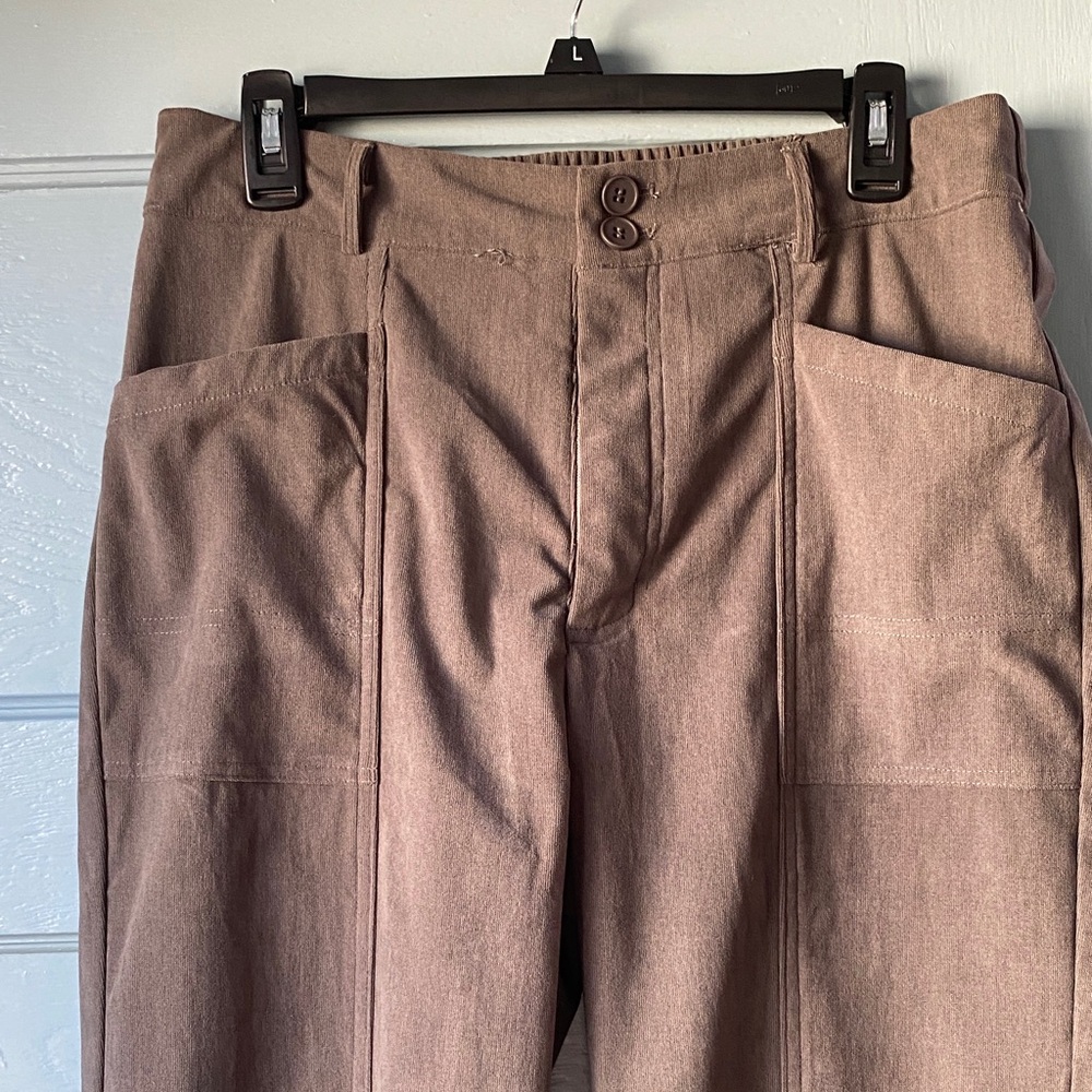 High-Rise Wide Ankle Pants in Taupe - Picture 3 of 4